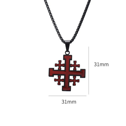 Fashion Cross Pendant JERUSALEM Necklaces for Men Stainless Steel Chain Religious Jewelry