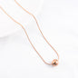Rose Gold Color Plated Choker Stainless Steel Round Snake Chain Necklace with Big Bead Pendant and Extension for Women Girl