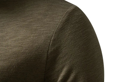 Autumn New Men's Cotton Button Long Sleeve  Henley Neck T-Shirt Casual Solid Color Breathable Versatile Fashion Slim T-Shirts