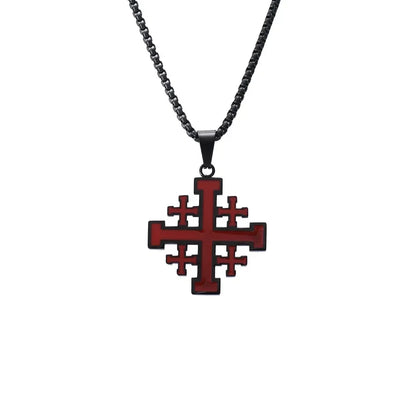 Fashion Cross Pendant JERUSALEM Necklaces for Men Stainless Steel Chain Religious Jewelry