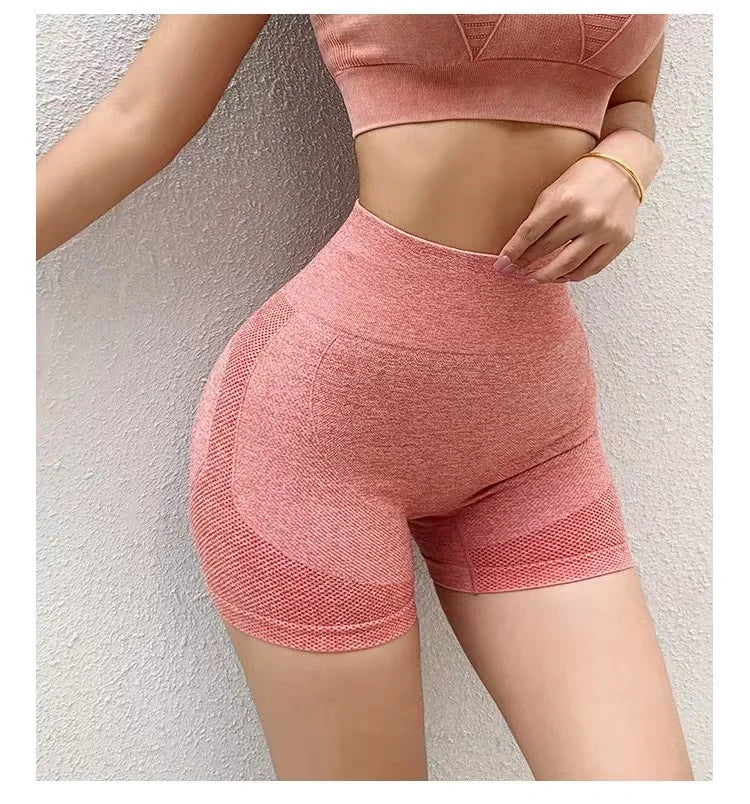 Women Yoga Shorts High Waist Workout Shorts Fitness Yoga Lift Butt Fitness Ladies Yoga Gym Running Short Pants Sportswear